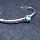 New Navajo flower round 6mm Kingman turquoise sterling silver cuff bracelet