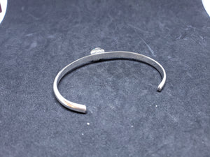 New Navajo flower round 6mm Kingman turquoise sterling silver cuff bracelet
