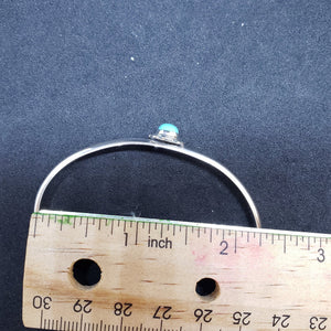New Navajo flower round 6mm Kingman turquoise sterling silver cuff bracelet