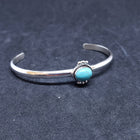 New Navajo 3 dots oval 7x9mm Kingman turquoise sterling silver cuff bracelet
