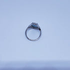Size 7 natural blue Larimar with CZ sterling silver ring