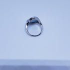 Size 6 round 15mm natural blue Larimar sterling silver ring