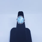 Size 6 round 15mm natural blue Larimar sterling silver ring