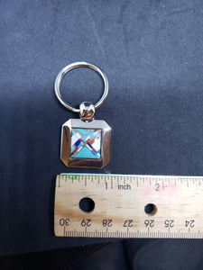 Inlay turquoise keychain