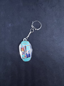 Inlay turquoise keychain with 4 knives
