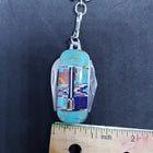 Inlay turquoise keychain with 4 knives
