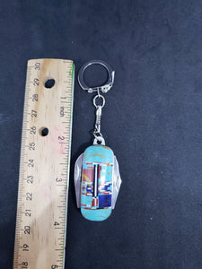 Inlay turquoise keychain with 4 knives