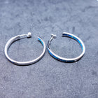 1 1/4 inches round inlay blue fire opal sterling silver hoop earrings