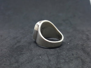 Vintage Navajo Turquoise Coral sterling silver men ring size 10