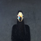 Vintage Navajo Royal color Mother of Pearl Spiny Oyster Turquoise Black Onyx sterling silver ring size 5