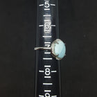 11 mm Round Blue Larimar with CZ sterling silver ring size 7