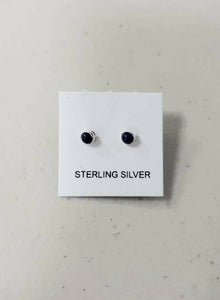 2mm lapis lazuli sterling silver stud earrings
