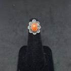 Coral Flower sterling silver ring size 3 1/4 - Vintage