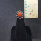 Coral Flower sterling silver ring size 3 1/4 - Vintage