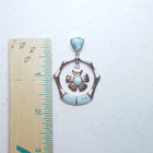 Hawaiian Flower Blue Larimar sterling silver pendant