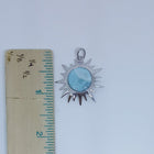 Blue Sun Larimar sterling silver pendant