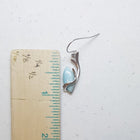 Blue Larimar ellipse shape Deer Antler sterling silver dangle earrings