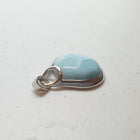 Simple Round Blue Larimar sterling silver pendant