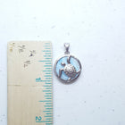 Baby Turtle clover leaf Blue Larimar sterling silver pendant