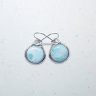 Simple Round Blue Larimar sterling silver dangle earrings