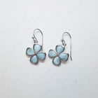 Clover Leaf Blue Larimar sterling silver dangle earrings