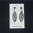 Southwest Galaxy scene with stars, cosmic, and moon inlay multi-gemstones diamond shape sterling silver post earrings