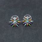 Colorful Cluster Turquoise Green Turquoise Purple Turquoise Spiny Oyster Coral sterling silver post earrings