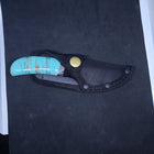 Inlay turquoise pocket knife with sheath