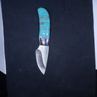 Inlay turquoise pocket knife with sheath