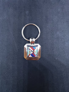 Inlay turquoise keychain