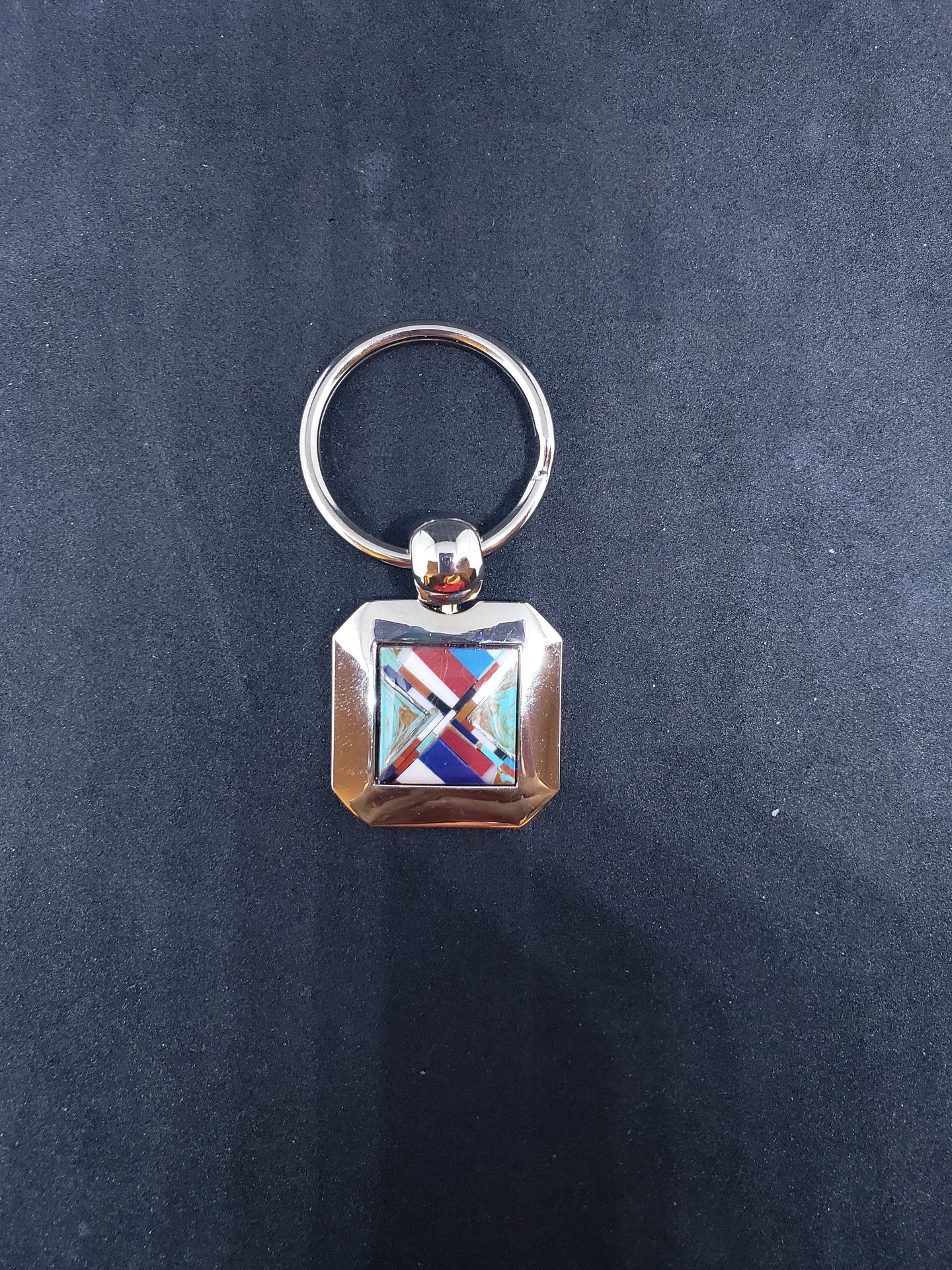 Inlay turquoise keychain