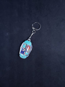 Inlay turquoise keychain with 4 knives