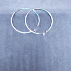 2 inches round Inlay blue fire opal sterling silver hoop earrings