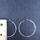 2 inches round Inlay blue fire opal sterling silver hoop earrings
