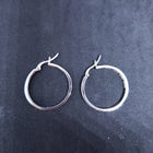 1 inch round inlay white fire opal sterling silver hoop earrings