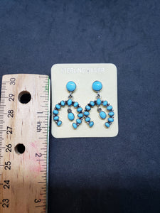Southwest Naja sleeping beauty turquoise sterling silver dangle earrings