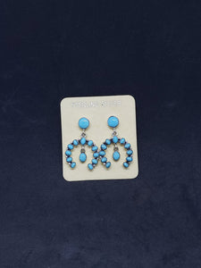 Southwest Naja sleeping beauty turquoise sterling silver dangle earrings