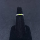 Simple thin Gaspeite sterling silver ring