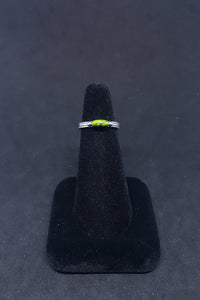 Simple thin Gaspeite sterling silver ring
