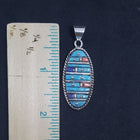 Inlay Turquoise Spiny Oyster Purple Turquoise sterling silver pendant - Vintage