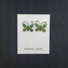 Baby Butterflies Green Turquoise sterling silver post earrings