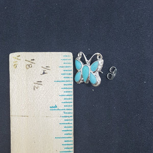Baby Butterflies Turquoise sterling silver post earrings