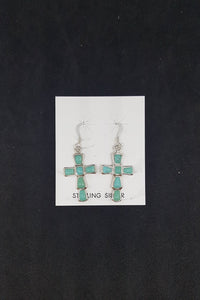 The Cross Turquoise sterling silver dangle earrings