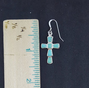The Cross Turquoise sterling silver dangle earrings