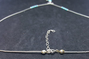 20 inches Southwest Buffalo Head Feather Kingman turquoise sterling silver beaded necklace