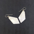 New Southwest Inlay Kingman Turquoise Black Onyx White Turquoise Spiny Oyster kite shell sterling silver dangle earrings