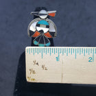 Vintage Navajo Zuni-bird Mother of Pearl Turquoise Coral Black Onyx sterling silver ring size 5 1/2
