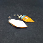Southwest The White Arrow Kingman Turquoise Mother of Pearl Black Onyx Spiny Oyster diamond shape shell sterling silver post earrings