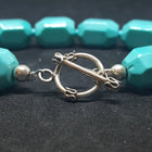 Beauty of Nature Turquoise geometric shape sterling silver beaded bracelet