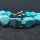 Beauty of Nature Turquoise Random shape sterling silver beaded bracelet